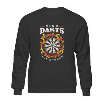 Dart Nine Darts Are Enough Dartboard In Flames Sweatshirt | Favorety UK