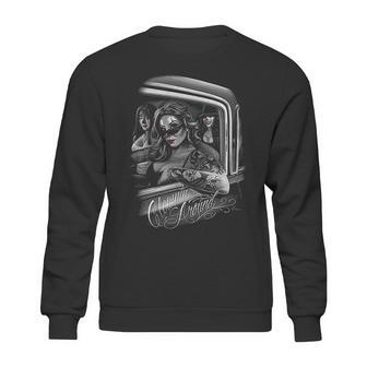 David Gonzales Clowning Around Chola Lowrider Chicano Dga Art Sweatshirt | Favorety CA