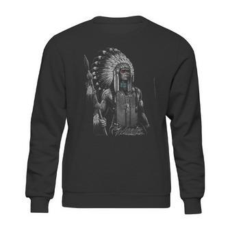 David Gonzales Mens Native American Indian Warrior Sweatshirt | Favorety