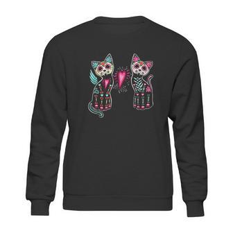 Day Of The Dead Cats Cat Lovers Dia De Los Muertos Sweatshirt | Favorety CA