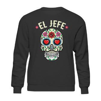 Day Of The Dead Mexico El Jefe Boss Sugar Skull Halloween Sweatshirt | Favorety AU