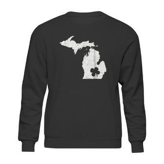 Detroit Michigan Shamrock St Patricks Day Mitten Sweatshirt | Favorety DE