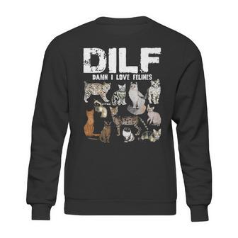 Dilf Damn I Love Felines Cat Lover Sweatshirt | Favorety