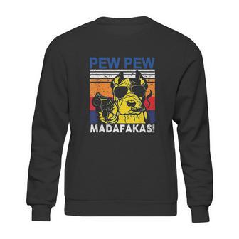 Dog Pew Pew Madafakas Vintage Crazy Pit Bull Sweatshirt | Favorety DE