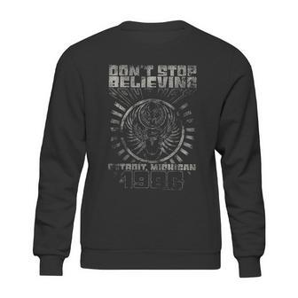 Dont Stop Believing Detroit Album Guitar Cover Rock Band Junior Sweatshirt | Favorety