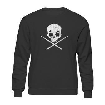 Drummer Drum Sticks Skull Black Metal Sweatshirt | Favorety CA