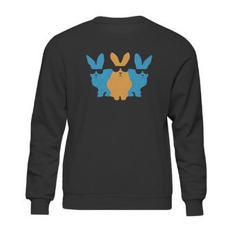 Easter For Men Hip Trio Bunnies Funny Sweatshirt | Favorety DE