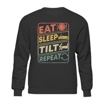 Eat Sleep Tilt Repeat Retro Game Lover Design Arcade Pinball Gift Sweatshirt | Favorety UK