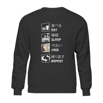 Eat Sleep Yaoi Repeat Gift Graphic Design Printed Casual Daily Basic Sweatshirt | Favorety DE