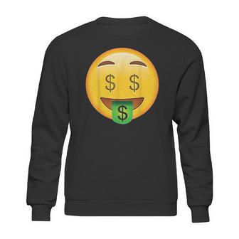 Emoji Money Face Cute Smile Dollar Signs Eyes Mouth Emotic Sweatshirt | Favorety CA