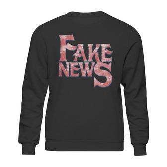 Fake News Distressed Text Sweatshirt | Favorety