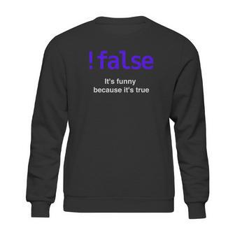 False Javascript Boolean Funny Programming Python Sweatshirt | Favorety DE