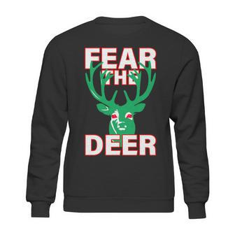 Fear The Deer Basketball Playoffs Graphic Design Printed Casual Daily Basic Sweatshirt | Favorety CA