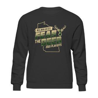 Fear The Deer Milwaukee Basketball 2021 Playoffs Sweatshirt | Favorety DE