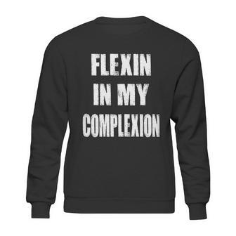 Flexin My Complexion Distressed Logo Sweatshirt | Favorety CA