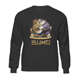 Funny Cats Sumo Wrestler Japanese Cat Sumo Wrestling Sweatshirt | Favorety