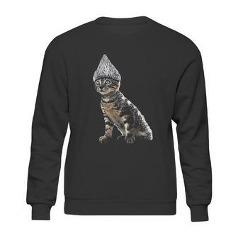 Funny Halloween Cat Tin Foil Hat Conspiracy For Men Sweatshirt | Favorety CA