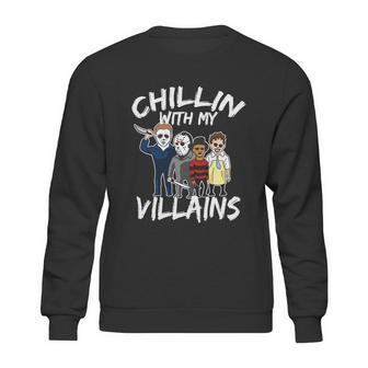 Funny Halloween Chillin With My Villains Sweatshirt | Favorety