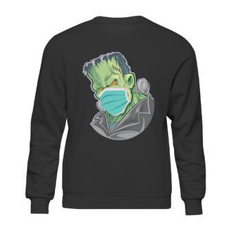 Funny Halloween Frankenstein Pandemic Virus Mask Sweatshirt | Favorety DE