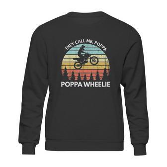 Funny Motocross Vintage Dirt Bike Poppa Wheelie Braaap Sweatshirt | Favorety AU