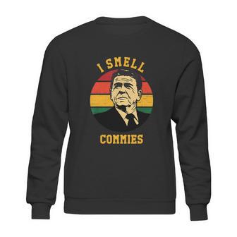 Funny Ronald Reagan I Smell Commies Political Humor Sweatshirt | Favorety