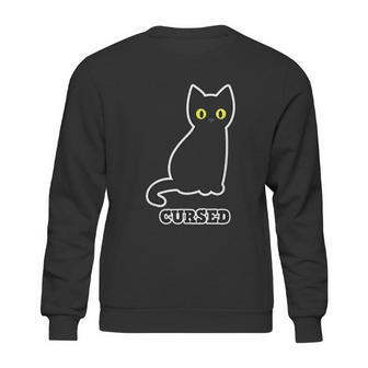 Funny Scary Halloween Cursed Black Cat Gift Sweatshirt | Favorety UK