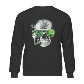 Funny Style Cannabis Marijuana Skull Mens Sweatshirt | Favorety DE