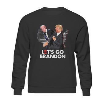 Funny Trump Slap Biden Go Lets Anti Democrat Graphic Design Printed Casual Daily Basic Sweatshirt | Favorety DE