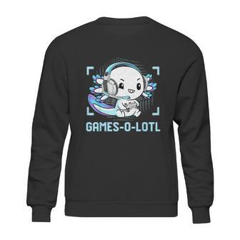 Gamesolotl Axolotl Video Gamer Kawaii Pastel Goth Anime Boys Graphic Design Printed Casual Daily Basic Sweatshirt | Favorety CA