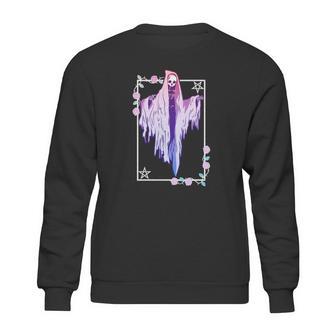 Ghost And Roses Wiccan Kawaii Pastel Goth Occult Emo Alternative Classic Sweatshirt | Favorety CA