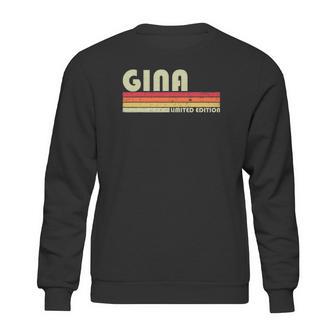 Gina Gift Name Personalized Retro Vintage 80S 90S Birthday Sweatshirt | Favorety DE