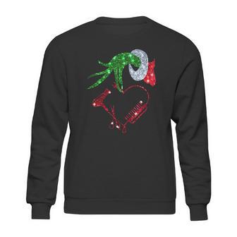 Grinch Hand Holding Love Hair Stylist Sweatshirt | Favorety DE