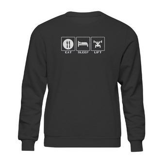 Guerrilla Eat Sleep Lift Weightlifting Workout Gear Red Sweatshirt | Favorety UK