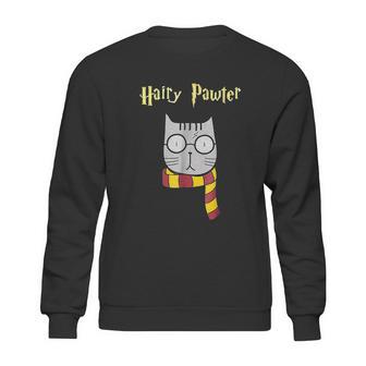 Hairy Pawter Funny Cute Magic Cat With Glasses Gift Sweatshirt | Favorety UK