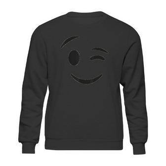 Halloween Emojis Costume Winking Face Wink Emoticon Sweatshirt | Favorety AU