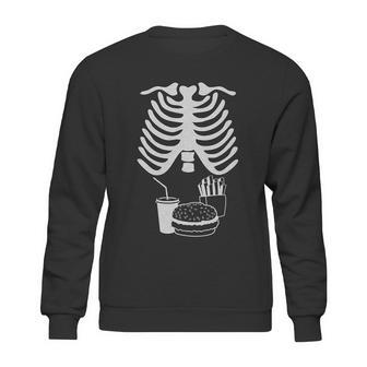 Halloween Rib Cage Skeleton Junk Food Belly Xray Sweatshirt | Favorety