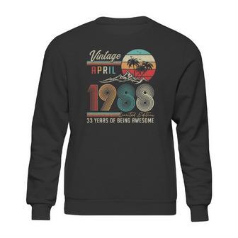 Happy 33Rd Birthday Vintage April 1988 33 Years Old Sweatshirt | Favorety UK