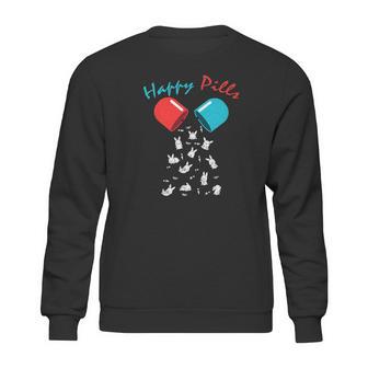 Happy Pill Bunny Funny Easter Silhouette Rabbits Sweatshirt | Favorety DE