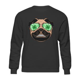 High Off Weed Smiling Pug Sweatshirt | Favorety CA