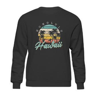 Honolulu Hawaii Aloha Hula Retro Vintage Sunset Summer Beach Sweatshirt | Favorety