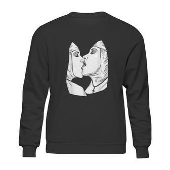 Hot Lesbian Kiss Nun Bondage Satanic Bdsm Sweatshirt | Favorety