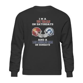 I’M A Usc Trojan On Saturdays And A Los Angeles Ram On Sundays Shirt Sweatshirt | Favorety AU