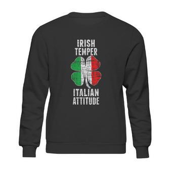 Irish Temper Italian Attitude St Patricks Shamrock Sweatshirt | Favorety UK