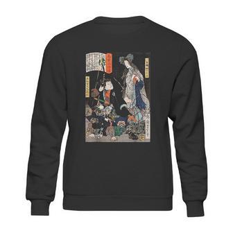 Japanese Retro Art Ninja Saving The Maiden Samurai Warrior Sweatshirt | Favorety CA