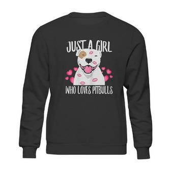 Just A Girl Who Loves Pit Bulls Dog Lover Sweatshirt | Favorety