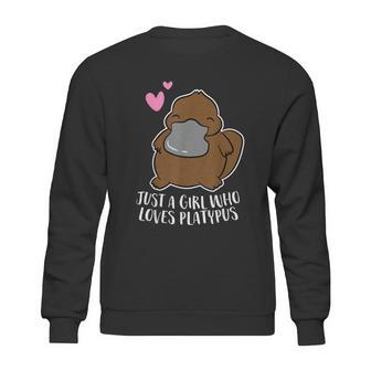 Just A Girl Who Loves Platypus Cute Platypus Girl Graphic Design Printed Casual Daily Basic Sweatshirt | Favorety UK