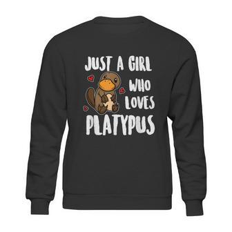 Just A Girl Who Loves Platypus Funny Platypus Costume Graphic Design Printed Casual Daily Basic Sweatshirt | Favorety