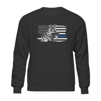 K9 Unit German Shepherd Dog Thin Blue Line Patriotic Police Graphic Design Printed Casual Daily Basic Sweatshirt | Favorety UK