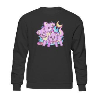 Kawaii Pastel Goth 3 Headed Dog Anime Sweatshirt | Favorety AU