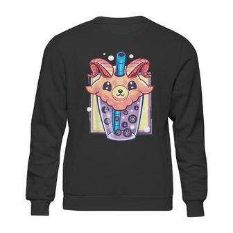 Kawaii Pastel Goth Creepy Baphomet Boba Bubble Tea Vaporwave Sweatshirt | Favorety UK